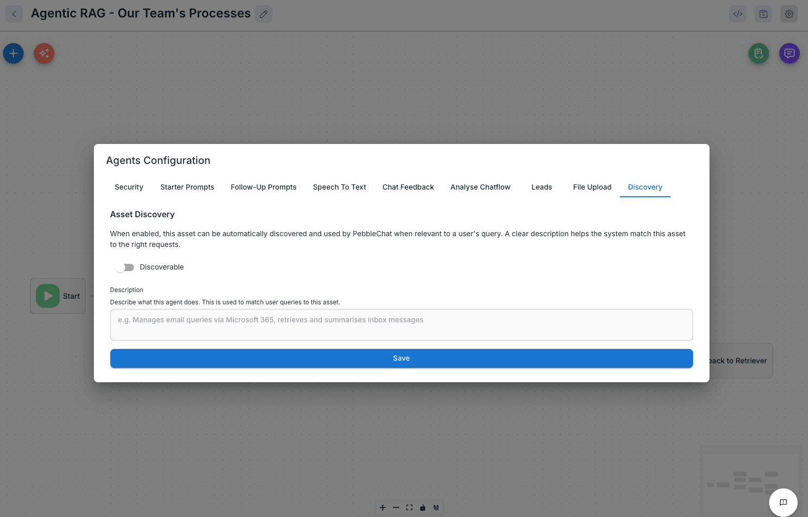 Agent configuration — Discovery tab