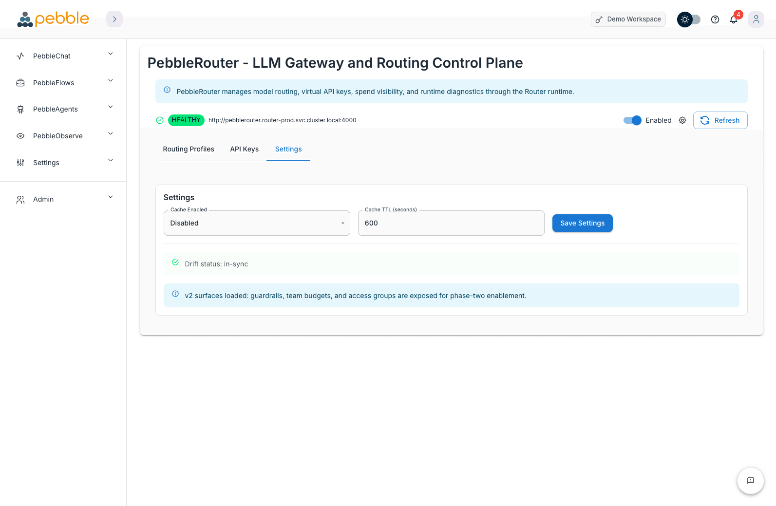 PebbleRouter Settings