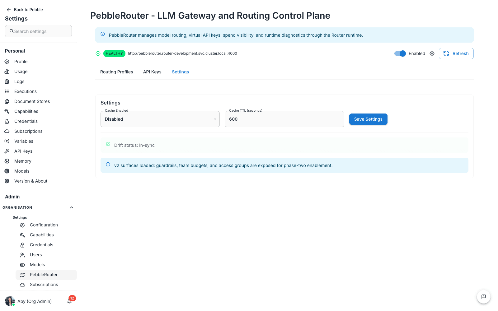 PebbleRouter Settings